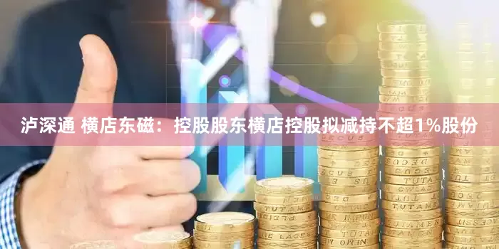 泸深通 横店东磁：控股股东横店控股拟减持不超1%股份